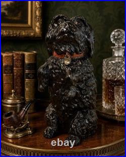 Humidor Jar C 1880 ANTIQUE King Charles Spaniel By B. Bloch of Austria NICE