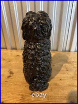 Humidor Jar C 1880 ANTIQUE King Charles Spaniel By B. Bloch of Austria NICE