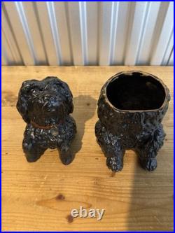 Humidor Jar C 1880 ANTIQUE King Charles Spaniel By B. Bloch of Austria NICE