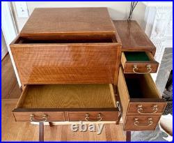 Humidor Made by Baker Furniture Vintage Copper Liner Rosewood 4 Drawers Cabinet