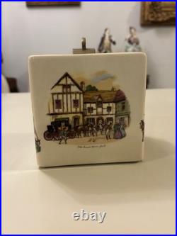 Humidor Porcelain Cube Jar With Air Tied Lid