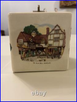 Humidor Porcelain Cube Jar With Air Tied Lid