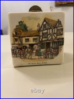 Humidor Porcelain Cube Jar With Air Tied Lid