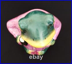 Humidor Smoking Frog Majolica Figural Tobacco Jar
