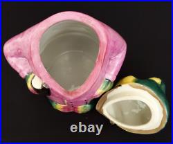 Humidor Smoking Frog Majolica Figural Tobacco Jar