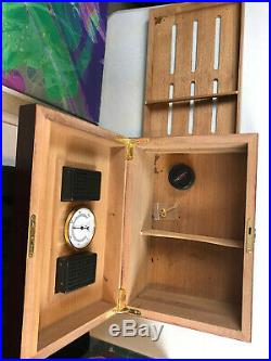 Humidor Supreme 100 ct. In Cherry Finish Used Tray Key Directions Box #9253-19