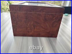 Humidor Supreme Andorra Glasstop Cigar Storage Bubinga and Walnut Burl Wood