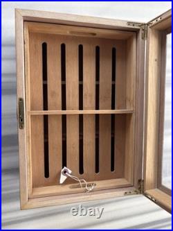 Humidor Supreme Andorra Glasstop Cigar Storage Bubinga and Walnut Burl Wood