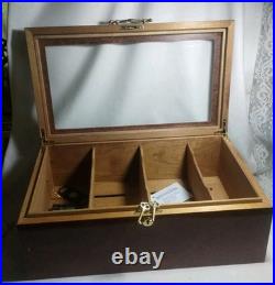 Humidor Supreme Cigar Humidor Wood Display, 6 Bin Countertop Humidor, Burl