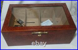 Humidor Supreme Cigar Humidor Wood Display, 6 Bin Countertop Humidor, Burl