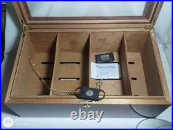 Humidor Supreme Cigar Humidor Wood Display, 6 Bin Countertop Humidor, Burl