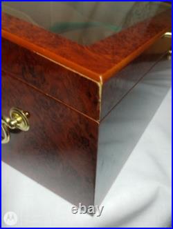 Humidor Supreme Cigar Humidor Wood Display, 6 Bin Countertop Humidor, Burl