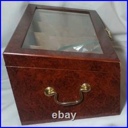 Humidor Supreme Cigar Humidor Wood Display, 6 Bin Countertop Humidor, Burl