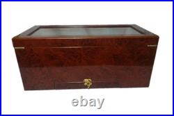 Humidor Supreme Cigar Humidor Wood Display, 6 Bin Countertop Humidor, Burl