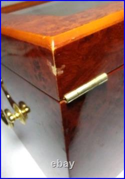 Humidor Supreme Cigar Humidor Wood Display, 6 Bin Countertop Humidor, Burl