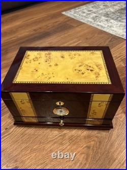 Humidor Supreme Solana Desktop Cigar Humidor with Accessory Drawer