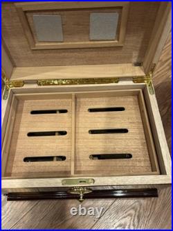 Humidor Supreme Solana Desktop Cigar Humidor with Accessory Drawer