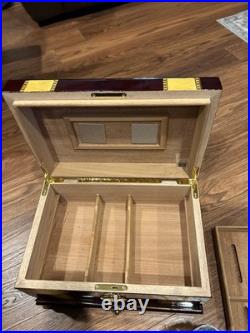 Humidor Supreme Solana Desktop Cigar Humidor with Accessory Drawer