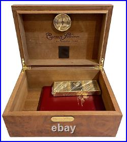 Humidor cigar box CUERVO Y SOBRINOS HABANA burl wood authentic 8 x 12
