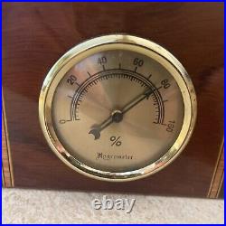 Humidor cigar box Inlaid Design Beveled Glass Lock Key Hygrometer Outstanding