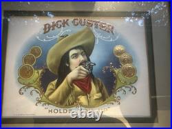 Humidor withSpanish Cedar Lining & Framed Original Labels DICK CUSTER & SEMINOLA