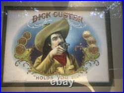 Humidor withSpanish Cedar Lining & Framed Original Labels DICK CUSTER & SEMINOLA