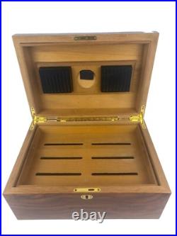 IDC Supreme Legend Burl Wood Veneer Inlay Cedar Lined 100 Count Cigar Humidor IDC Supreme Legend Burl Wood Veneer Inlay Cedar Lined 100 Count Cigar Humidor
