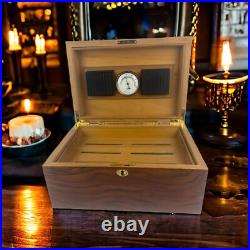 IDC Supreme Legend Burl Wood Veneer Inlay Cedar Lined 100 Count Cigar Humidor IDC Supreme Legend Burl Wood Veneer Inlay Cedar Lined 100 Count Cigar Humidor