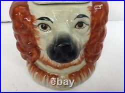 King Charles Spaniel Rust Double Face Antique Tobacco Jar 1900s