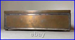 LARGE antique Heintz art metal bronze sterling silver cigar humidor box 4089