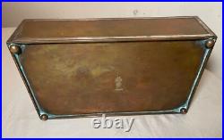 LARGE antique Heintz art metal bronze sterling silver cigar humidor box 4089