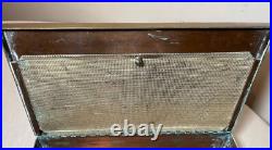 LARGE antique Heintz art metal bronze sterling silver cigar humidor box 4089