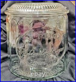 La Palina Pallina Clear Glass Eapg Pressed Glass Cigar Humidor with Lid