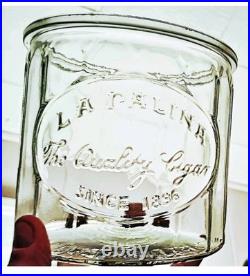 La Palina Pallina Clear Glass Eapg Pressed Glass Cigar Humidor with Lid