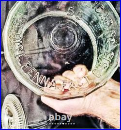 La Palina Pallina Clear Glass Eapg Pressed Glass Cigar Humidor with Lid