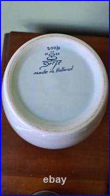 Lancaster PA Delft Royal Goedewaaggen Holland Tobacco Jar Brass Lid Demuth VTG