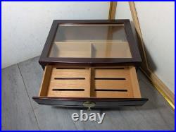 Large 3-Drawer Mahogany Cigar Humidor Glass Hygrometer Quality Importers Palermo