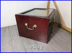 Large 3-Drawer Mahogany Cigar Humidor Glass Hygrometer Quality Importers Palermo