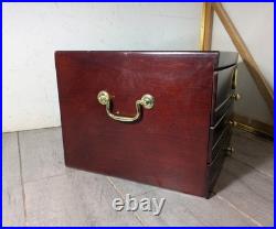 Large 3-Drawer Mahogany Cigar Humidor Glass Hygrometer Quality Importers Palermo