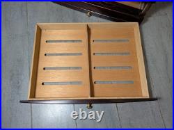 Large 3-Drawer Mahogany Cigar Humidor Glass Hygrometer Quality Importers Palermo