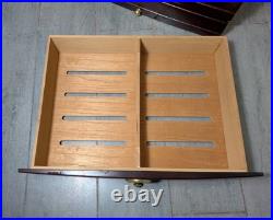 Large 3-Drawer Mahogany Cigar Humidor Glass Hygrometer Quality Importers Palermo