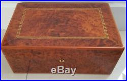 Large Alfred Dunhill White Spot Humidor In Amboyna Burl Wood Good Condition