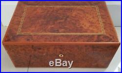 Large Alfred Dunhill White Spot Humidor In Amboyna Burl Wood Good Condition