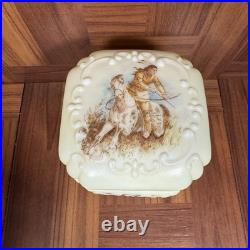 Large Antique Victorian C. F. Monroe Wavecrest Cigars Humidor Glass Jar Box