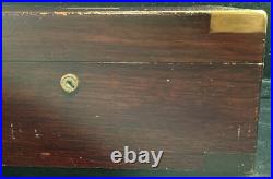 Large Exceptional Antique Mahogany/0ak Metal Lined Cigar Humidor Brass Accents