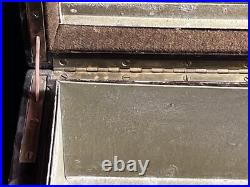 Large Exceptional Antique Mahogany/0ak Metal Lined Cigar Humidor Brass Accents