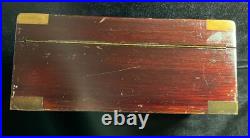Large Exceptional Antique Mahogany/0ak Metal Lined Cigar Humidor Brass Accents