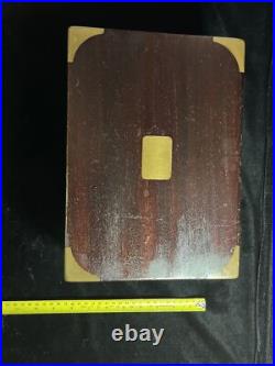 Large Exceptional Antique Mahogany/0ak Metal Lined Cigar Humidor Brass Accents