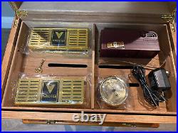 Large Freestanding Humidor Box Cigar Case Glossy Finish Humidifier Hygrometer