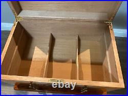 Large Freestanding Humidor Box Cigar Case Glossy Finish Humidifier Hygrometer